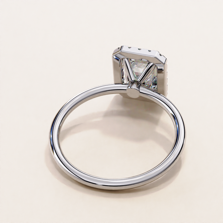 Sparkling Radiant Cut Lab Grown Diamond Halo Ring
