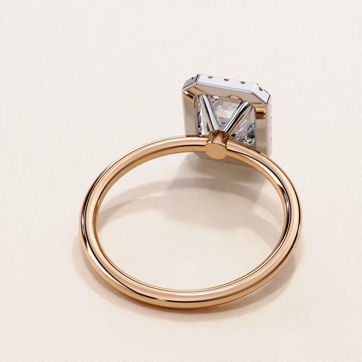 Sparkling Radiant Cut Lab Grown Diamond Halo Ring