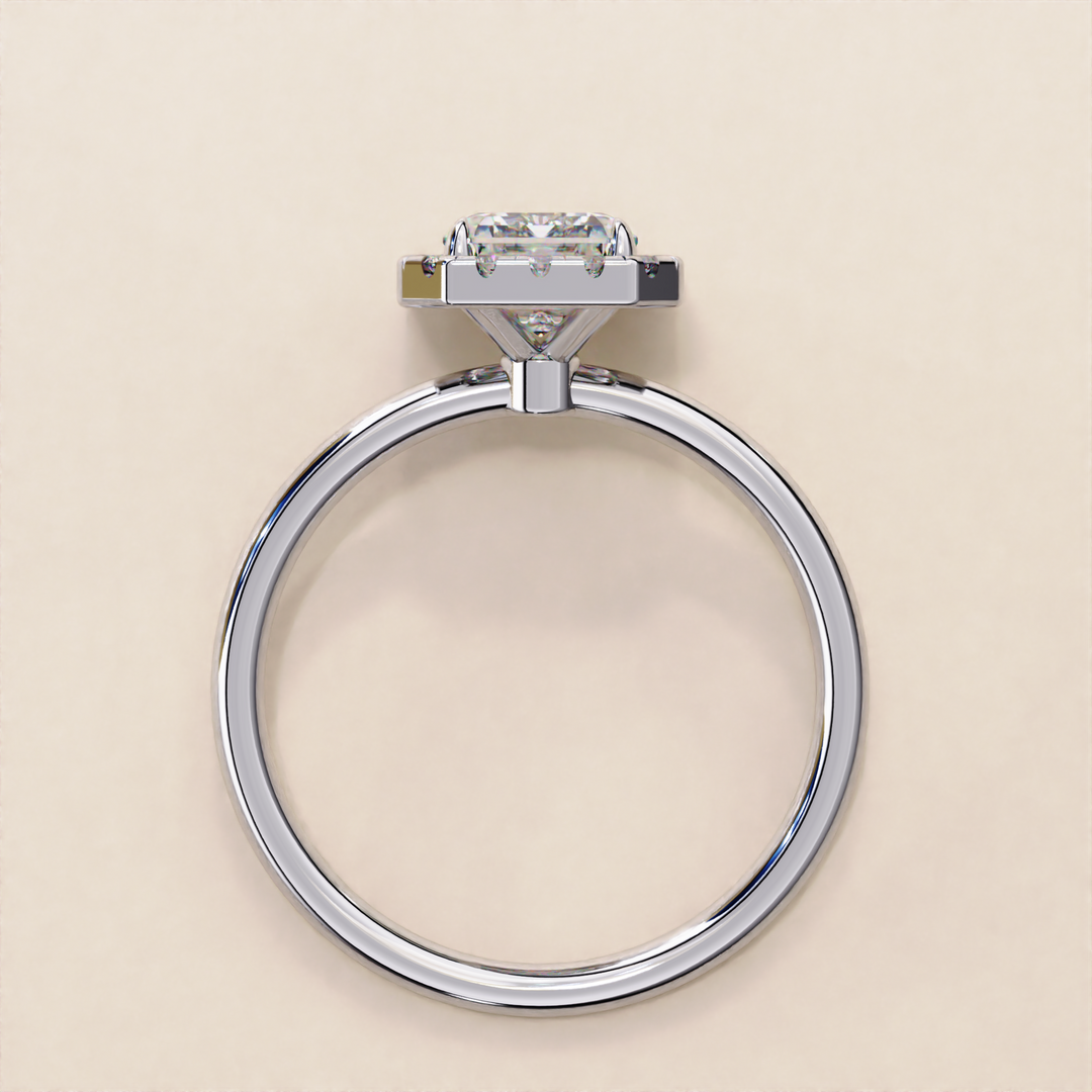 Sparkling Radiant Cut Lab Grown Diamond Halo Ring