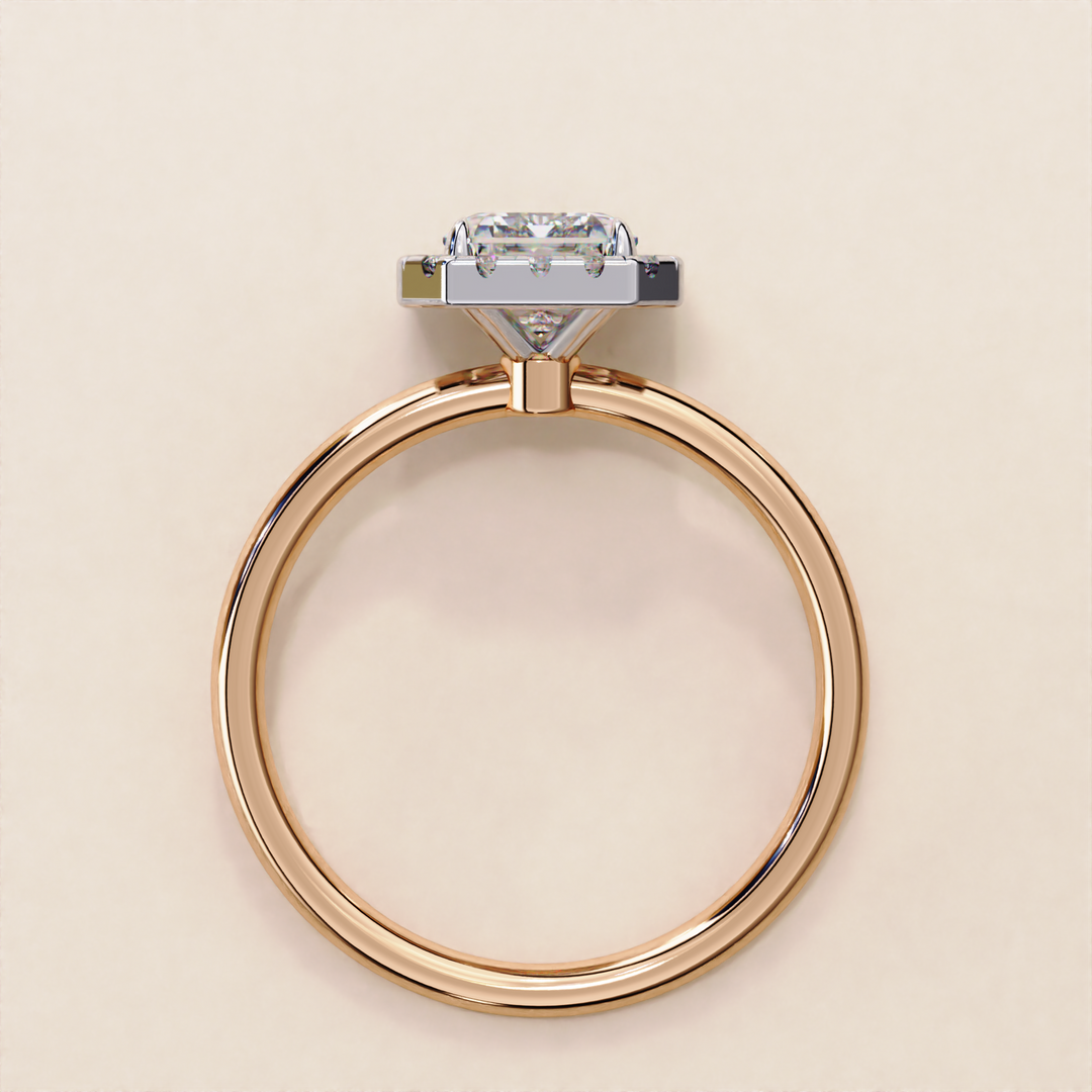 Sparkling Radiant Cut Lab Grown Diamond Halo Ring