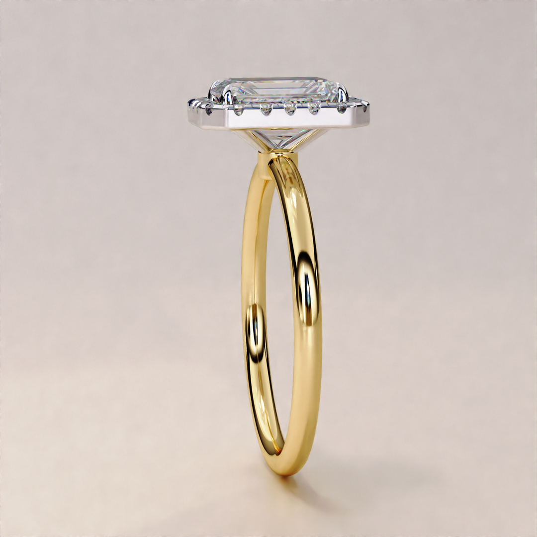 Sparkling Radiant Cut Lab Grown Diamond Halo Ring