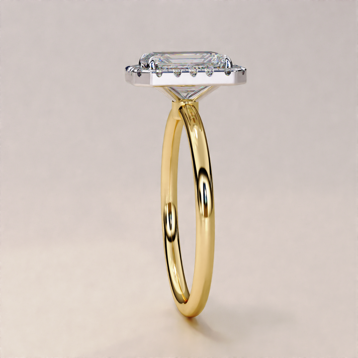 Sparkling Radiant Cut Lab Grown Diamond Halo Ring