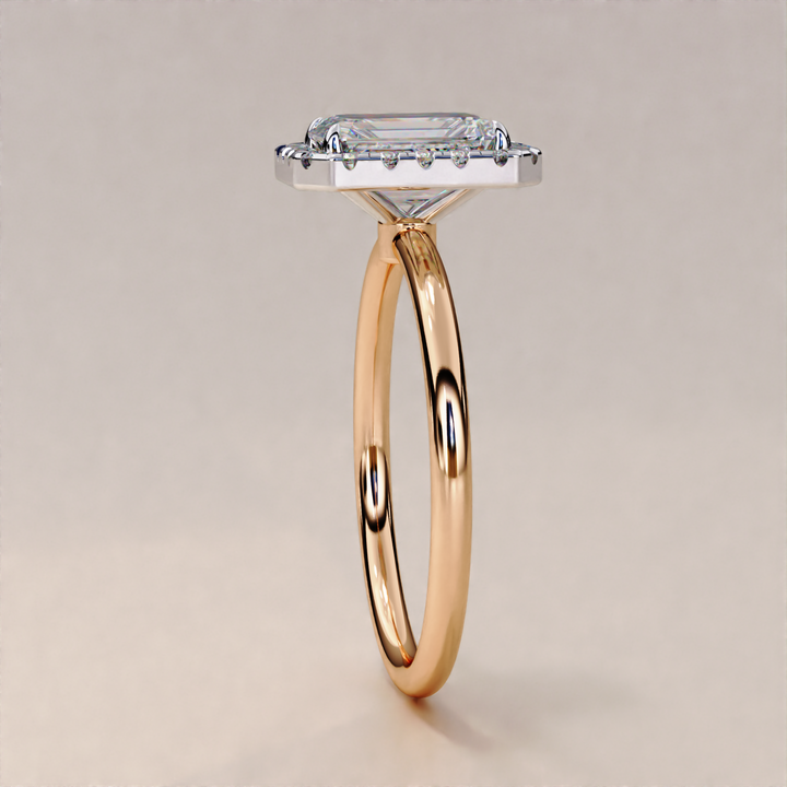Sparkling Radiant Cut Lab Grown Diamond Halo Ring