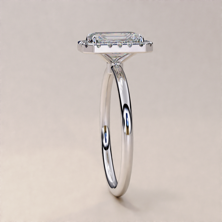 Sparkling Radiant Cut Lab Grown Diamond Halo Ring