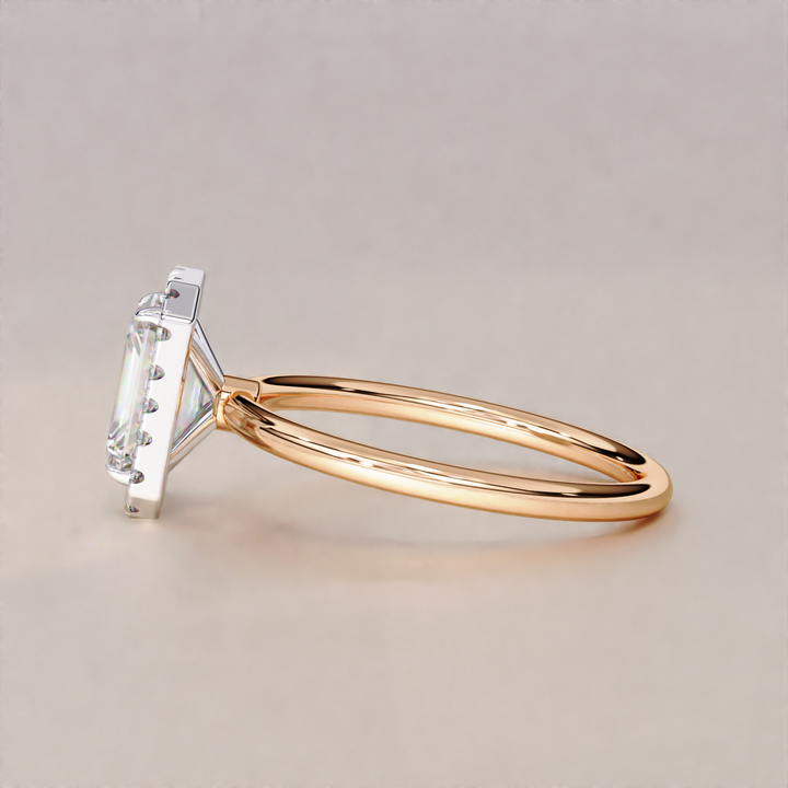Sparkling Radiant Cut Lab Grown Diamond Halo Ring