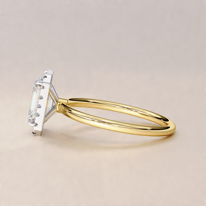Sparkling Radiant Cut Lab Grown Diamond Halo Ring