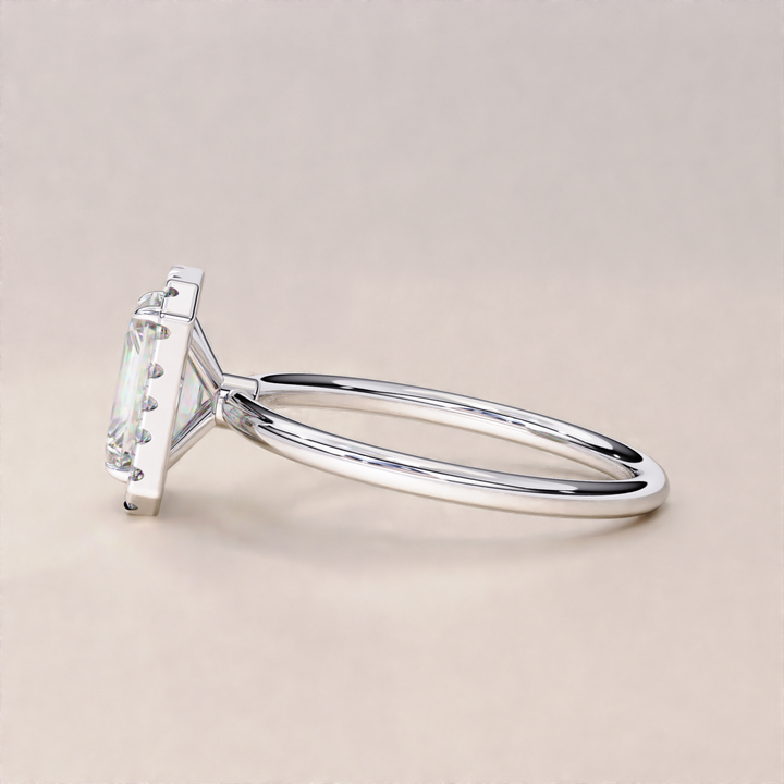 Sparkling Radiant Cut Lab Grown Diamond Halo Ring
