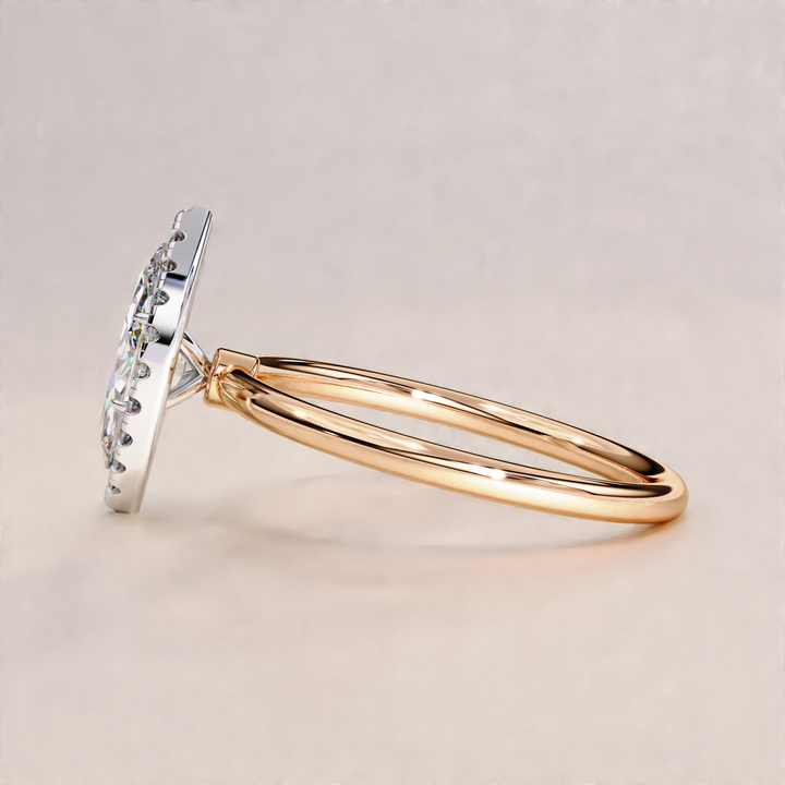 elongated diamond ring