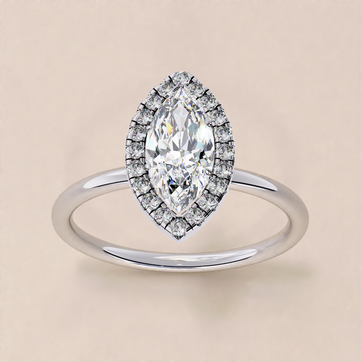 dainty halo diamond ring