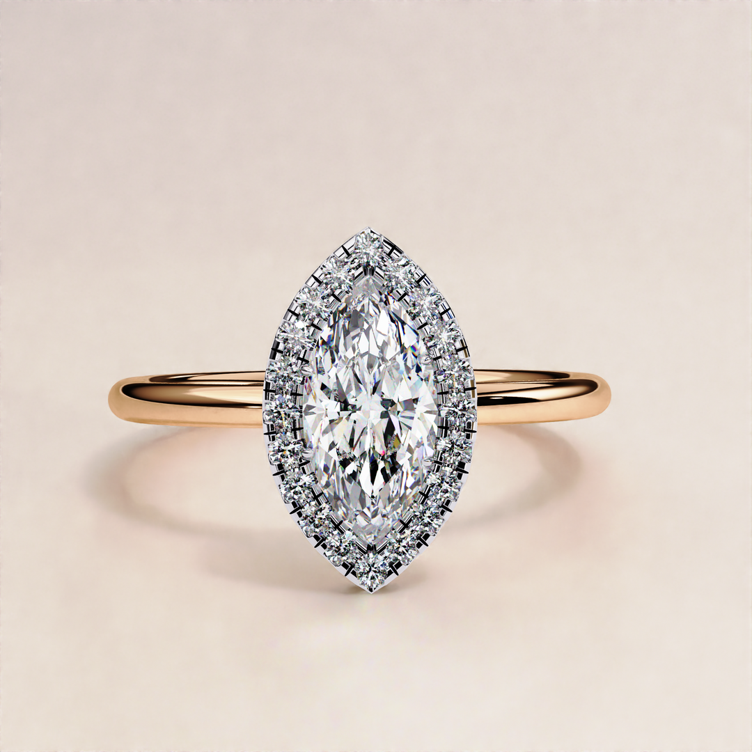 Ethical Bridal Marquise Lab Grown Diamond Halo Ring