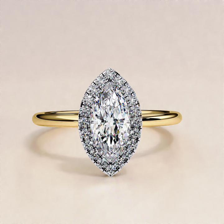 Ethical Bridal Marquise Lab Grown Diamond Halo Ring