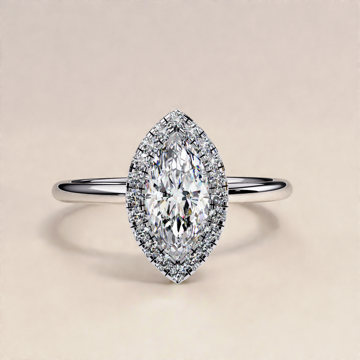 Ethical Bridal Marquise Lab Grown Diamond Halo Ring