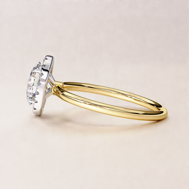 Sparkling Oval Cut Lab Grown Diamond Halo Ring