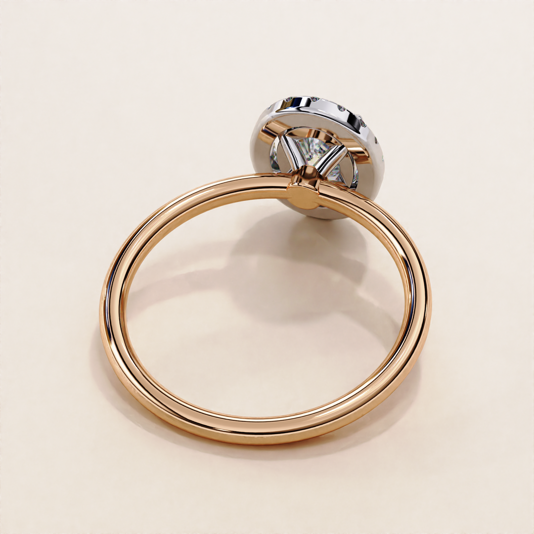 Sparkling Oval Cut Lab Grown Diamond Halo Ring