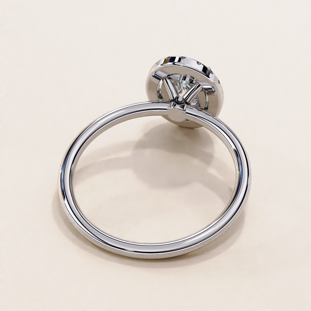 Sparkling Oval Cut Lab Grown Diamond Halo Ring