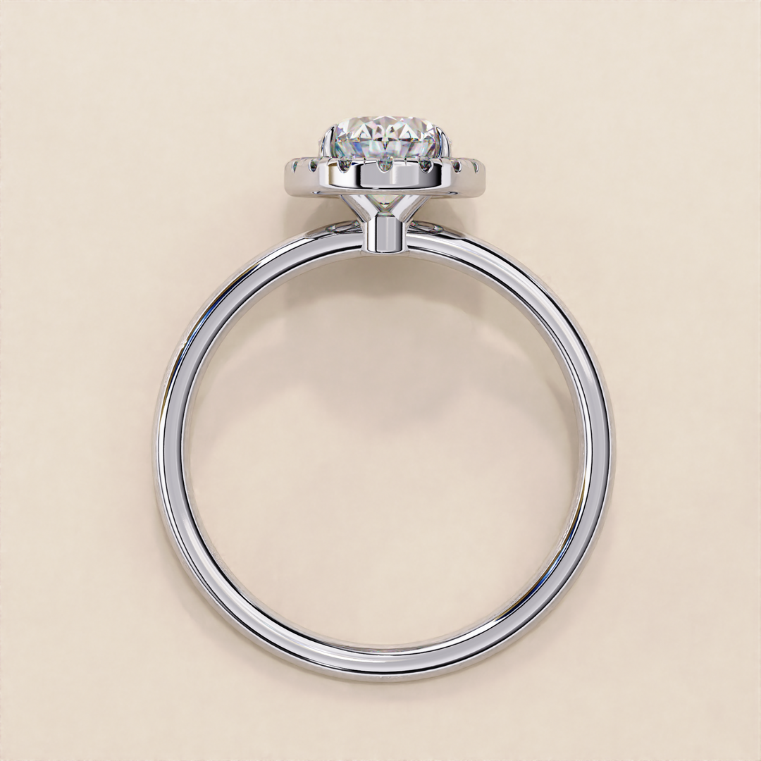 Sparkling Oval Cut Lab Grown Diamond Halo Ring