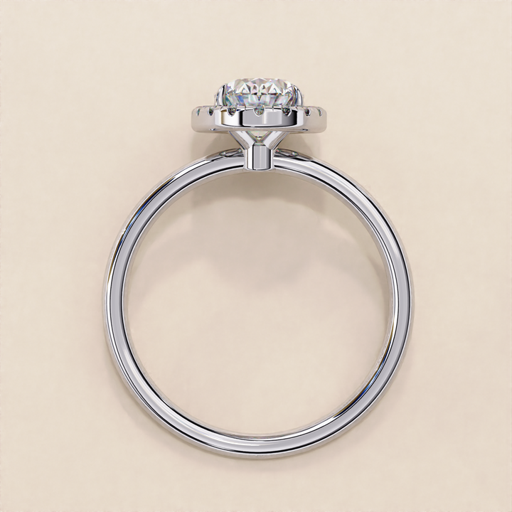 Sparkling Oval Cut Lab Grown Diamond Halo Ring