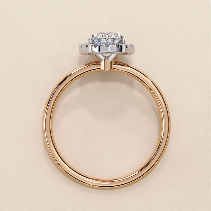 Sparkling Oval Cut Lab Grown Diamond Halo Ring