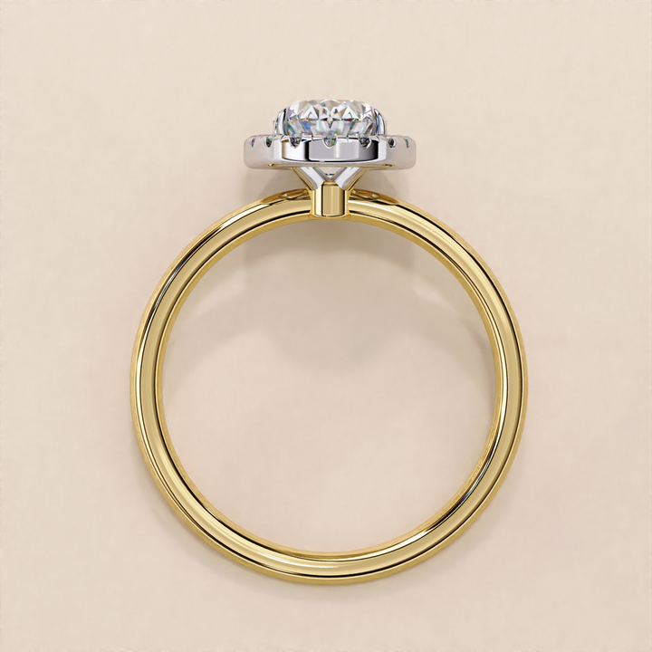 Sparkling Oval Cut Lab Grown Diamond Halo Ring