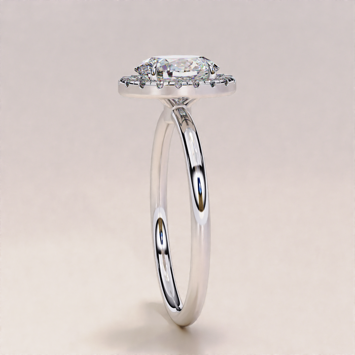 Sparkling Oval Cut Lab Grown Diamond Halo Ring