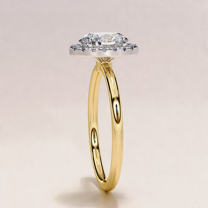 Sparkling Oval Cut Lab Grown Diamond Halo Ring