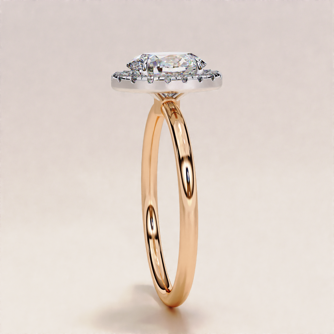 Sparkling Oval Cut Lab Grown Diamond Halo Ring