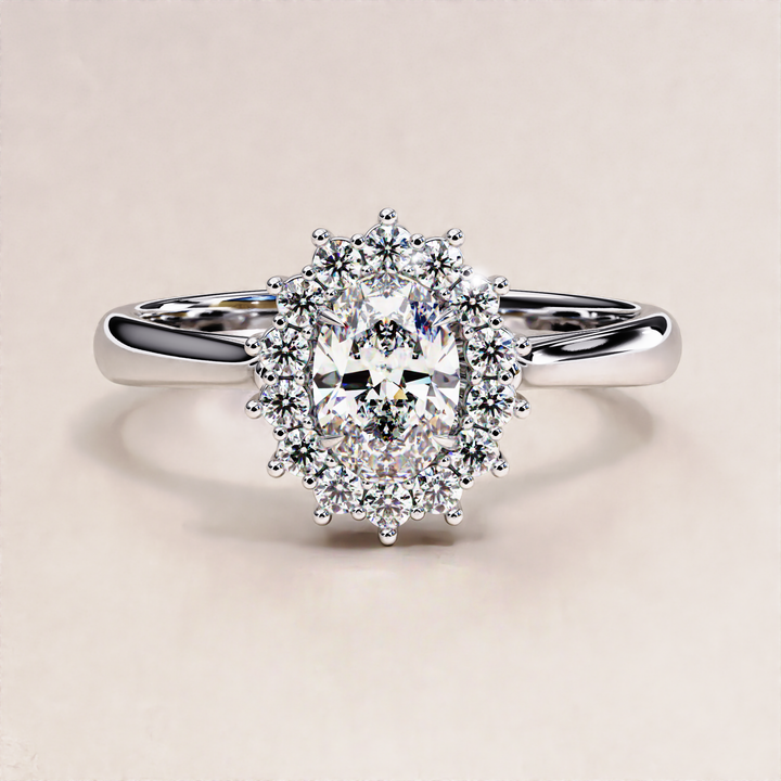 Halo Moissanite Engagement Ring