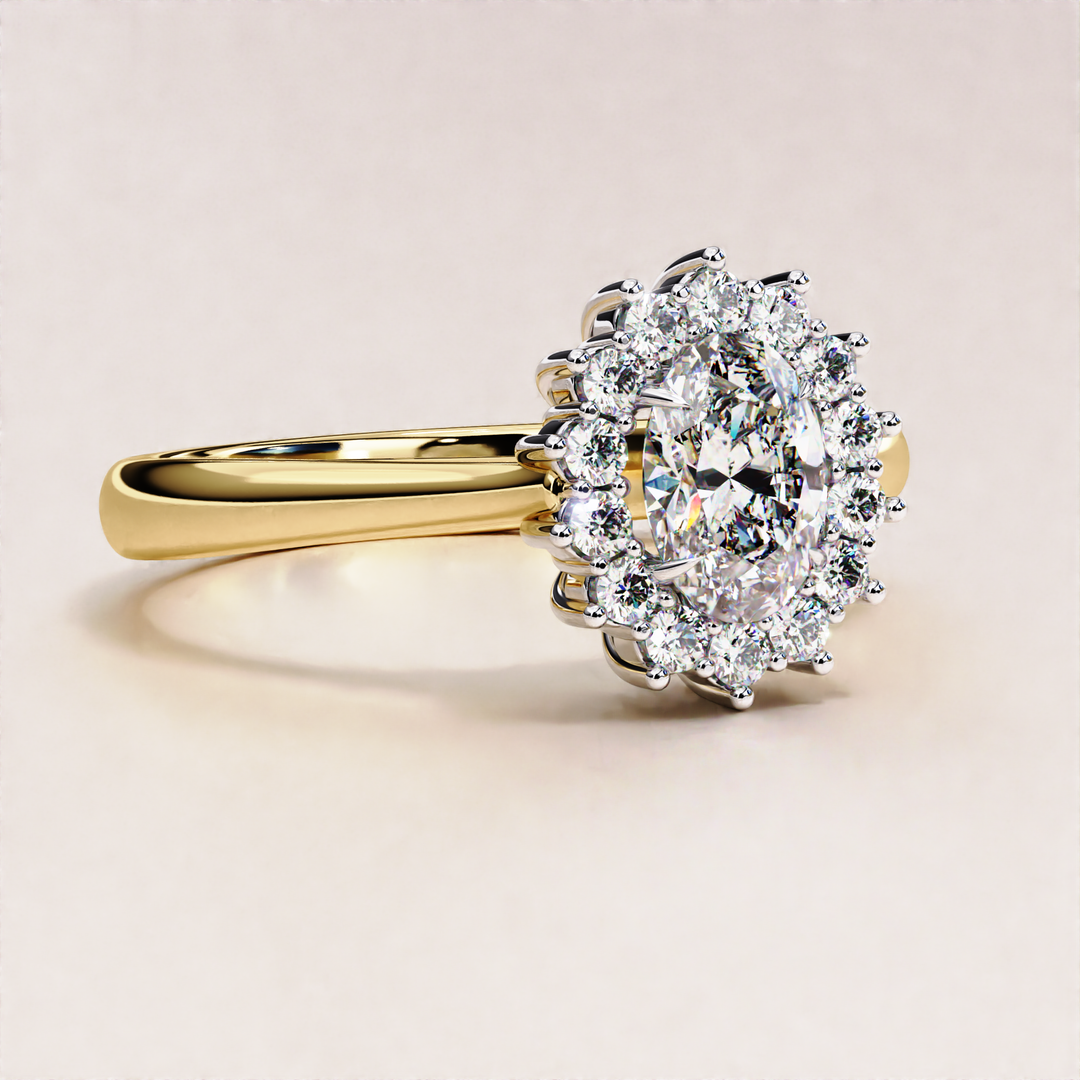 Oval Cut Lab Grown Moissanite Yellow Gold Ring