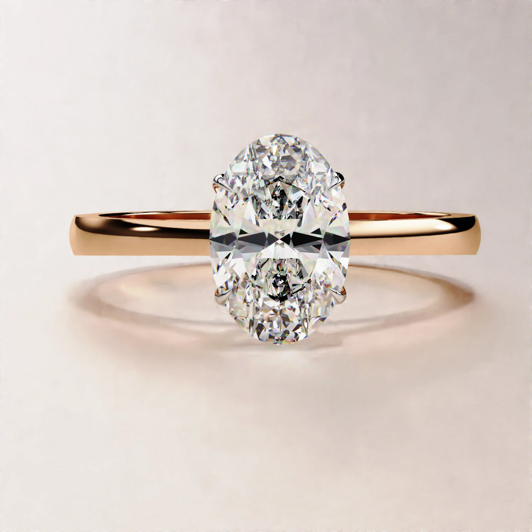 Oval Cut Lab Grown Diamond Engagement Ring, Luxury Bridal Diamond Ring