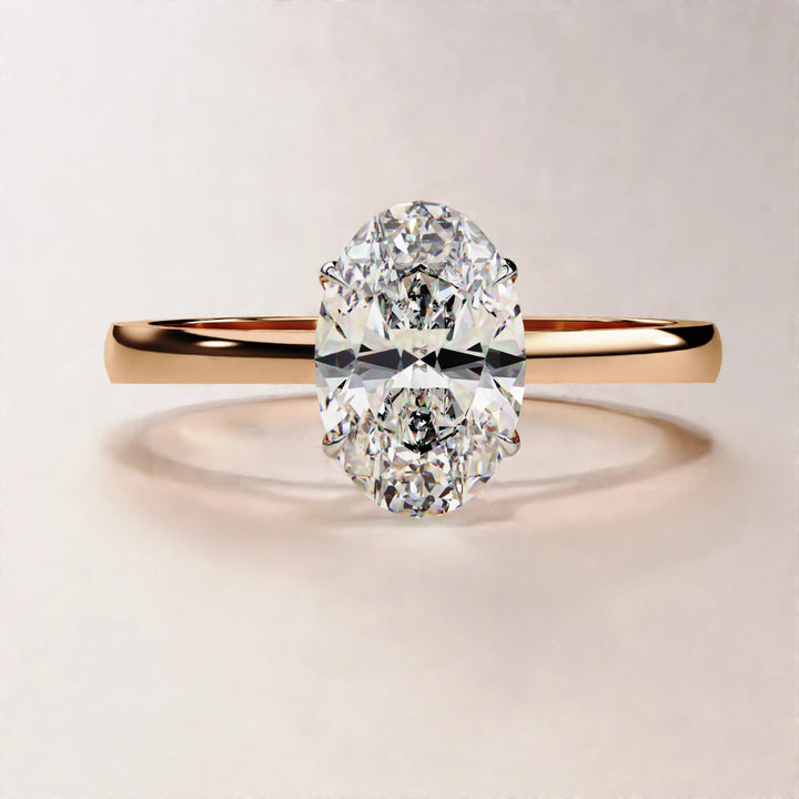 Oval Cut Lab Grown Diamond Engagement Ring, Luxury Bridal Diamond Ring