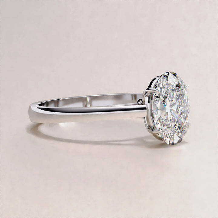 Oval Cut Lab Grown Diamond Engagement Ring, Luxury Bridal Diamond Ring