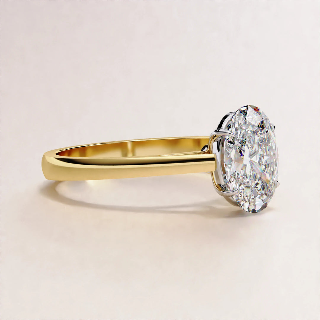 Oval Cut Lab Grown Diamond Engagement Ring, Luxury Bridal Diamond Ring