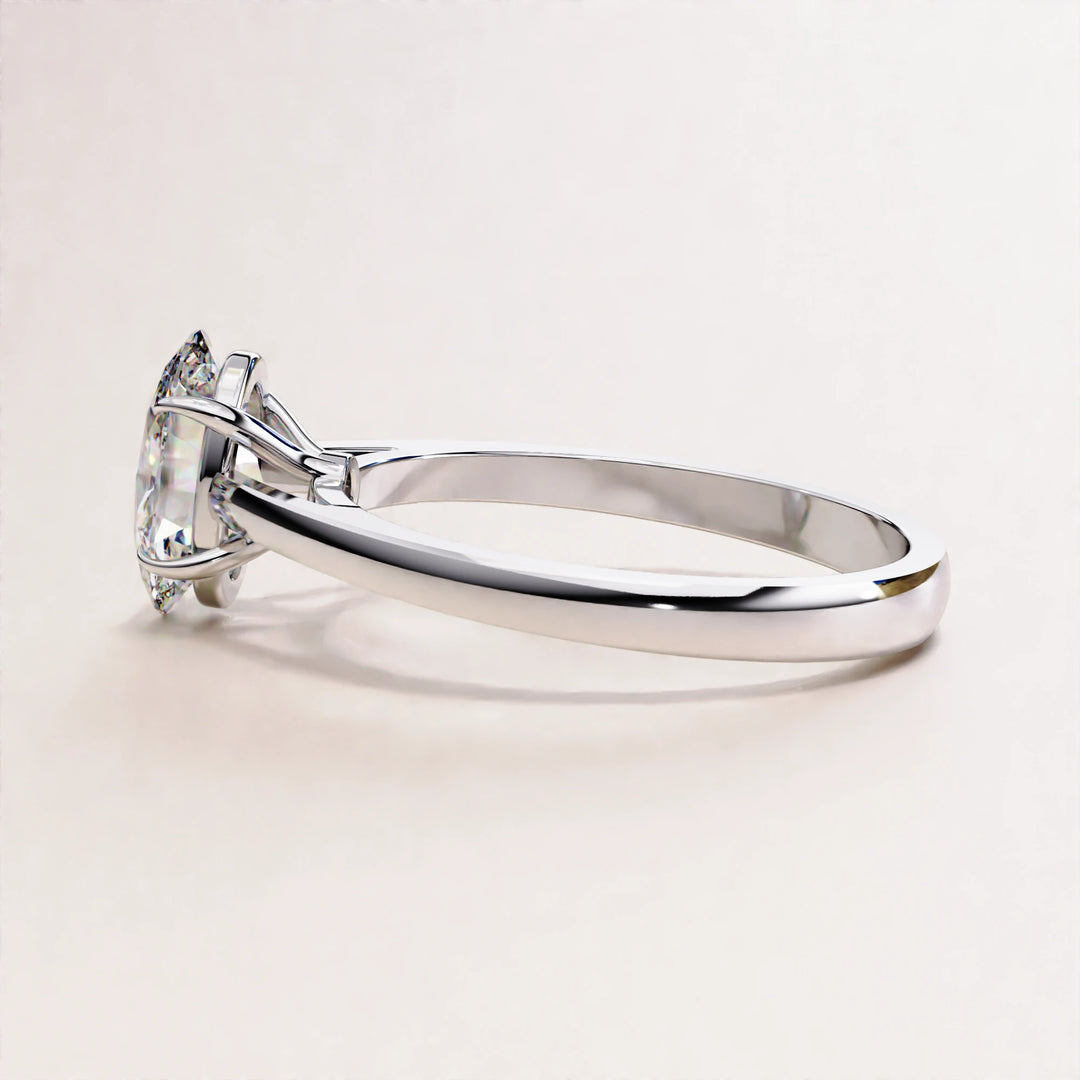 Oval Cut Lab Grown Diamond Engagement Ring, Luxury Bridal Diamond Ring