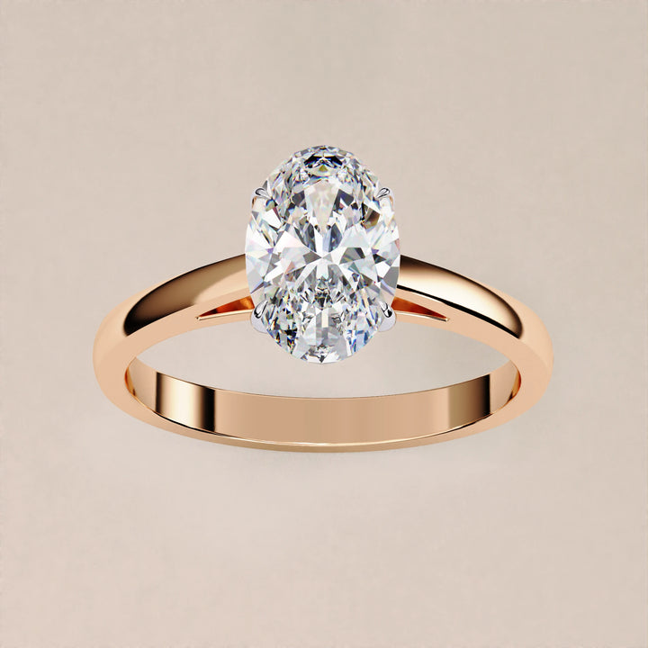 Oval Cut Lab Grown Diamond Engagement Ring, Luxury Bridal Diamond Ring