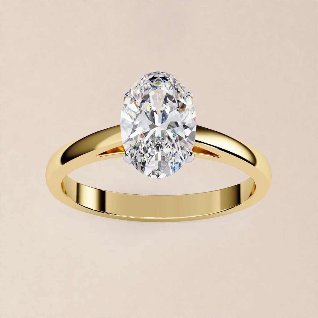 Oval Cut Lab Grown Diamond Engagement Ring, Luxury Bridal Diamond Ring