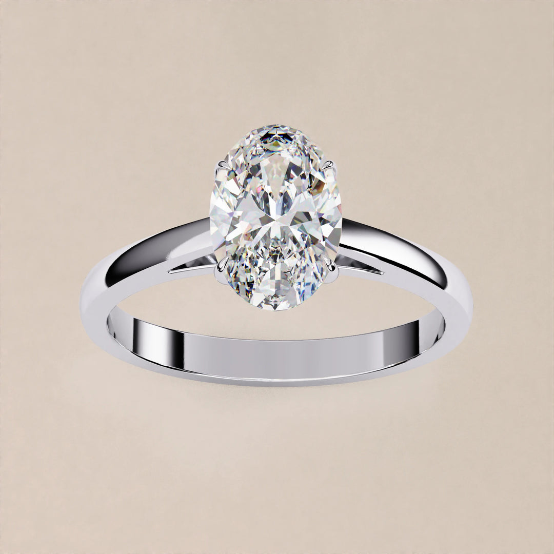 Oval Cut Lab Grown Diamond Engagement Ring, Luxury Bridal Diamond Ring