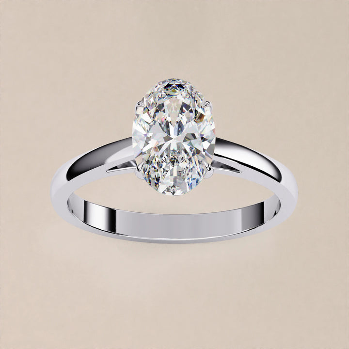 Oval Cut Lab Grown Diamond Engagement Ring, Luxury Bridal Diamond Ring