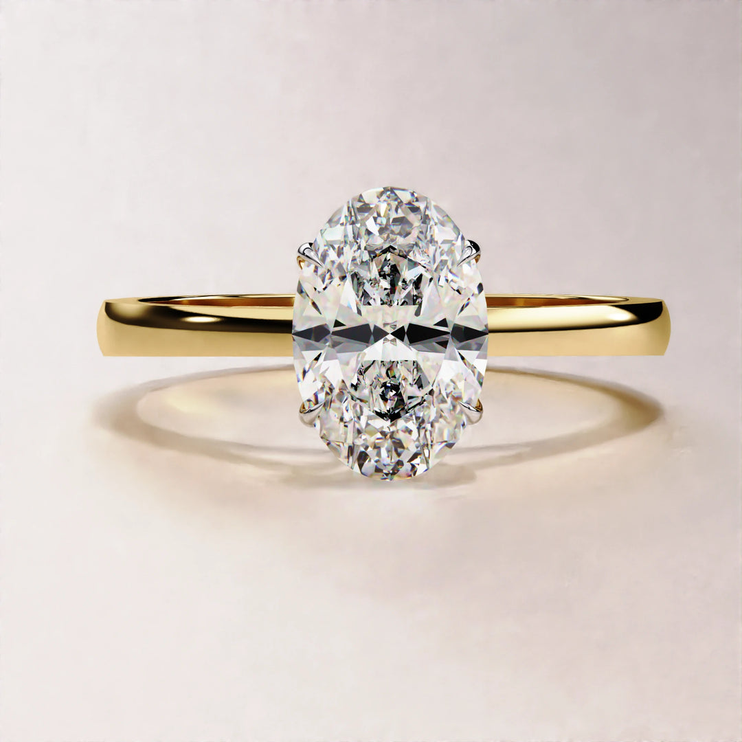 Oval Cut Lab Grown Diamond Engagement Ring, Luxury Bridal Diamond Ring