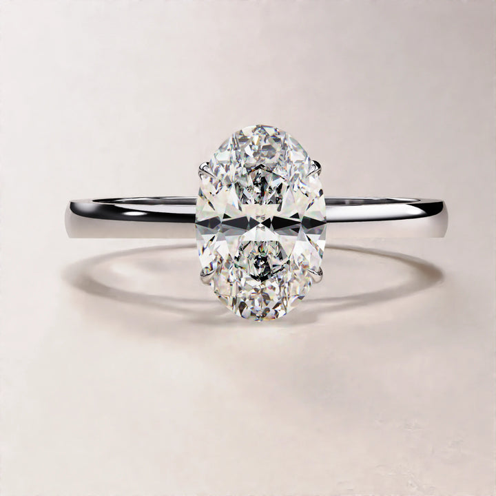 Oval Cut Lab Grown Diamond Engagement Ring, Luxury Bridal Diamond Ring