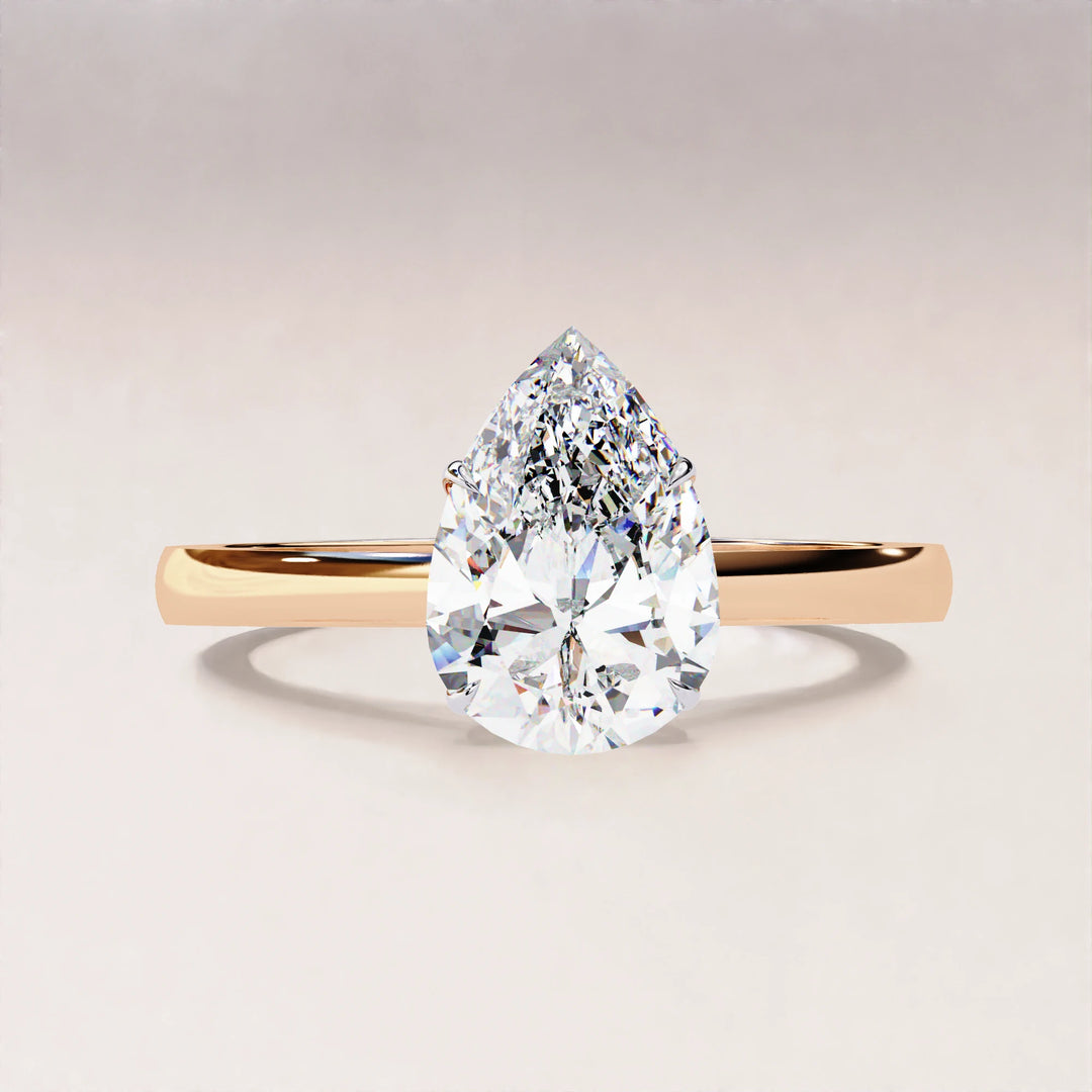 solitaire pear engagement ring