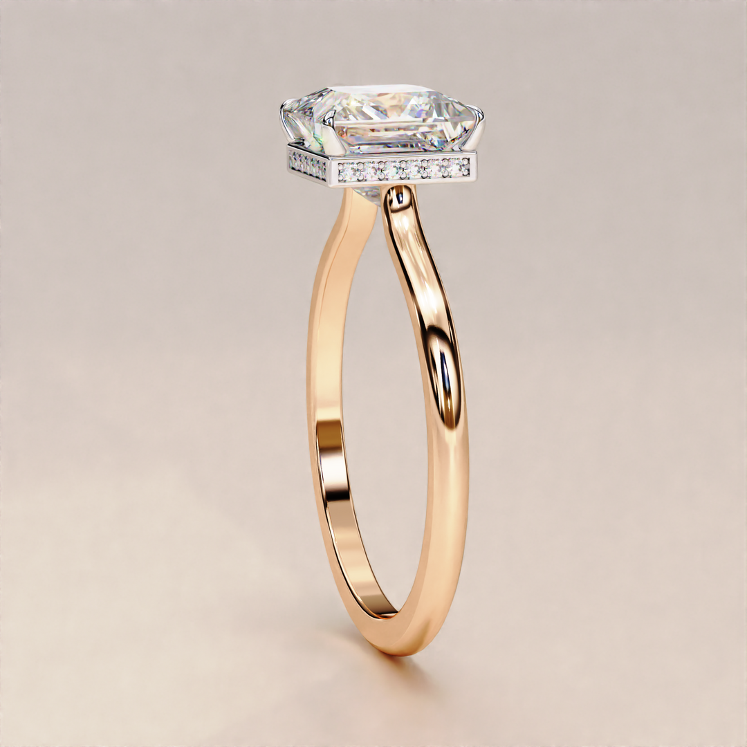 Modern Proposal Ring | Invisible Halo Design | Ethical Gold Ring
