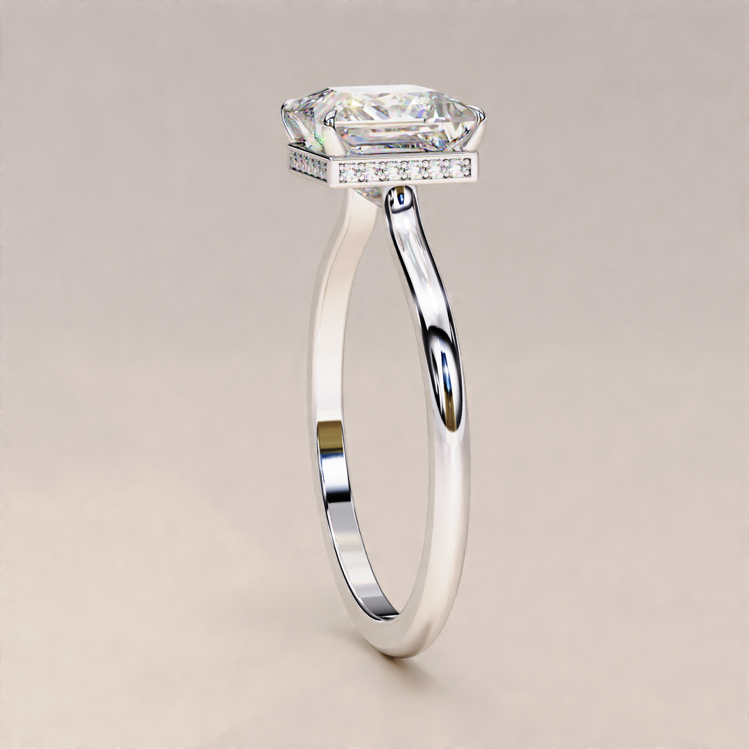 Hidden Halo Jewelry | Romantic Diamond Ring | Handmade Lab Ring
