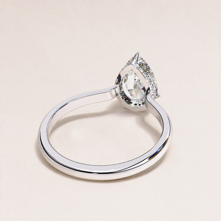 halo hidden setting | eco bridal ring | handmade lab ring
