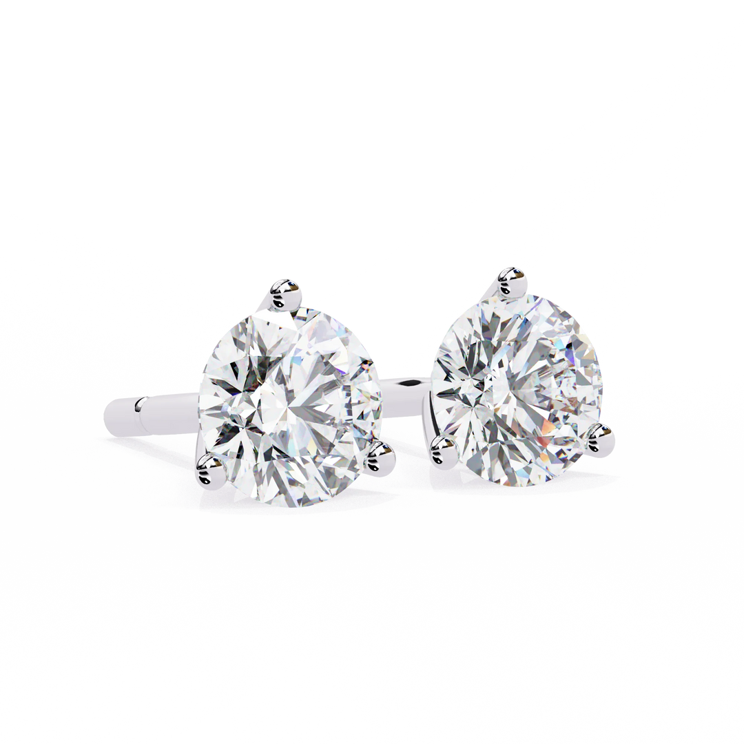 0.50 - 2.00 CT Round Cut Lab Grown Diamond Stud Earring Gift For Her