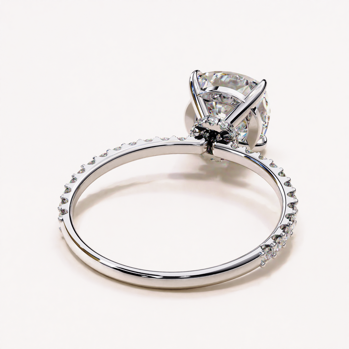 cushion cut lab diamond | dainty engagement ring | solitaire diamond ring
