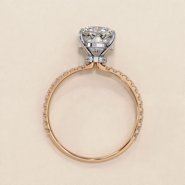 engagement ring trends | handcrafted lab diamond | ethical cushion ring
