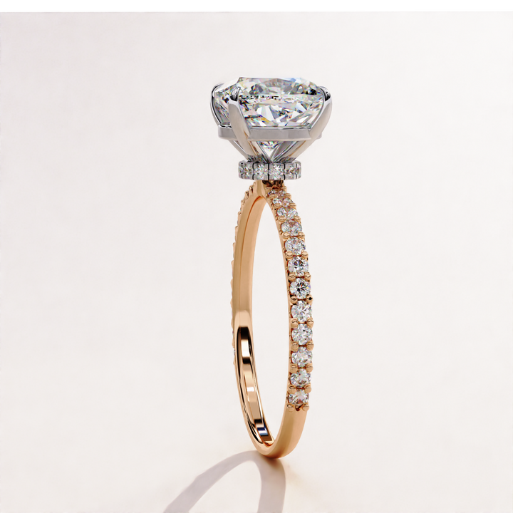 vintage style cushion ring | stunning sparkle ring | ethical gold ring
