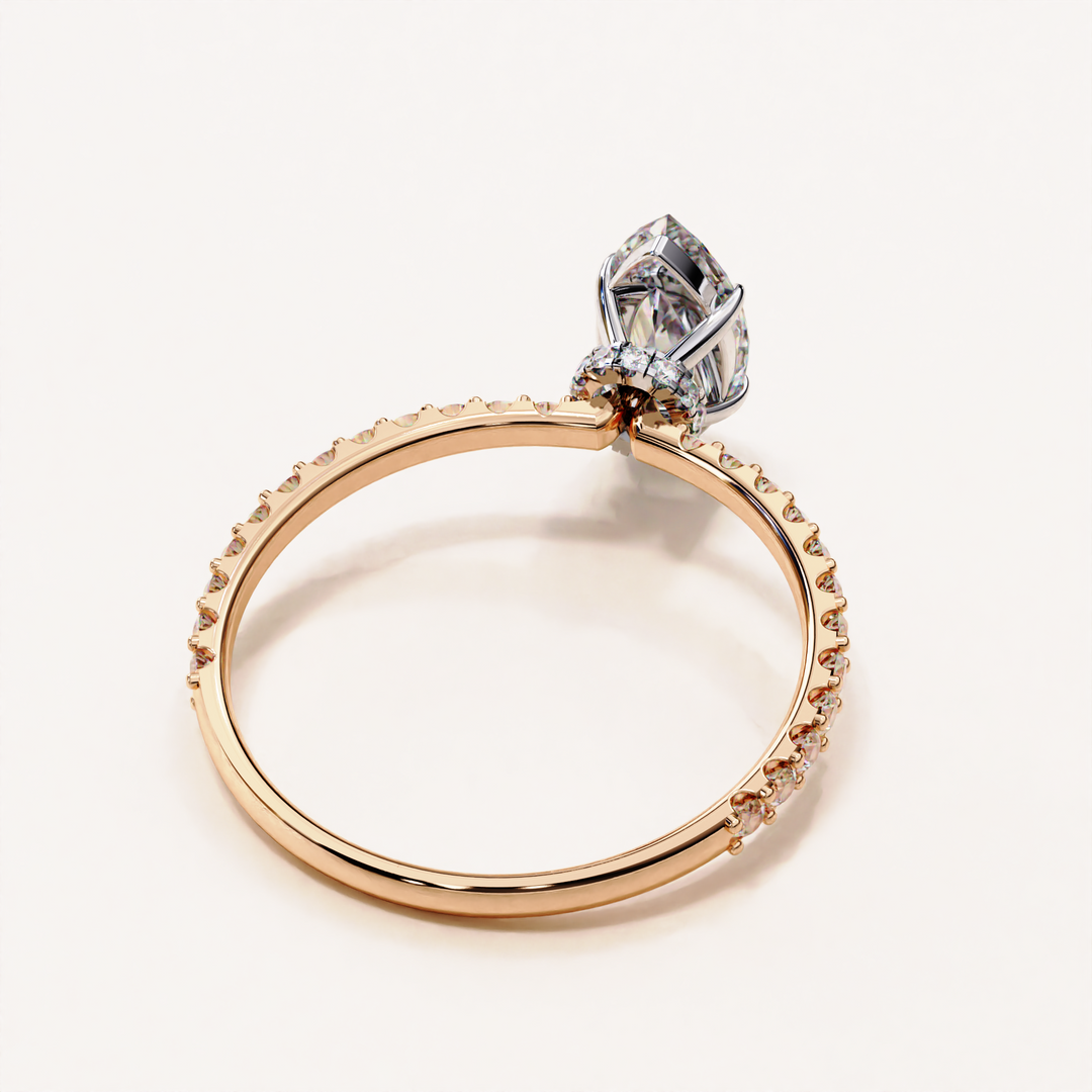 gold marquise solitaire | jewelry with lab diamond | alternative engagement ring
