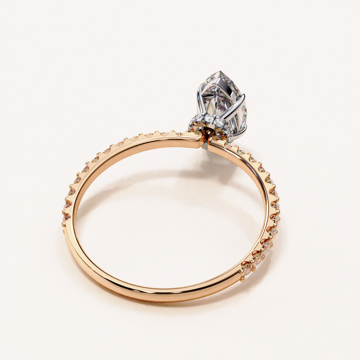 gold marquise solitaire | jewelry with lab diamond | alternative engagement ring
