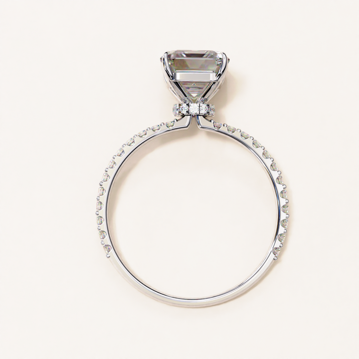 elegant rose gold ring | large emerald solitaire | statement lab ring
